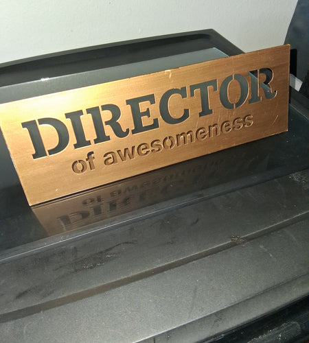 Gold Metal Office Desk Sign – Director of Awesomeness
