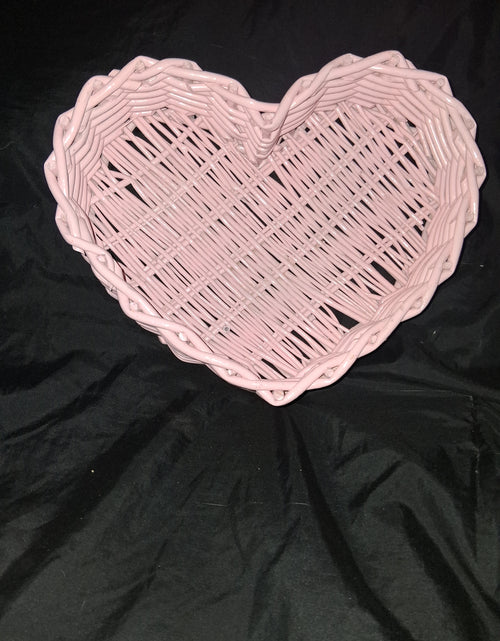 Load image into Gallery viewer, Wicker Pink Heart Wall Art
