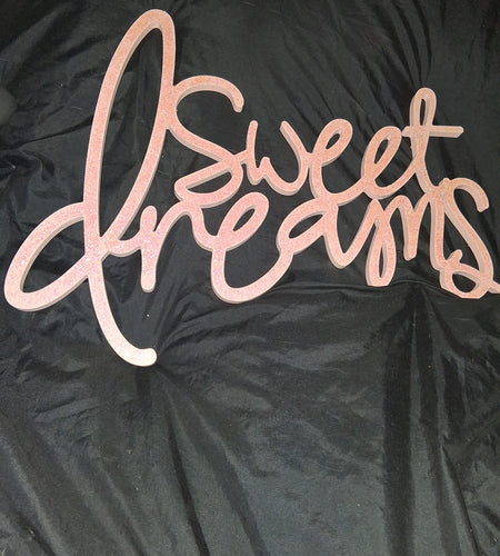Pink Sweet Dreams Wall Art Sign