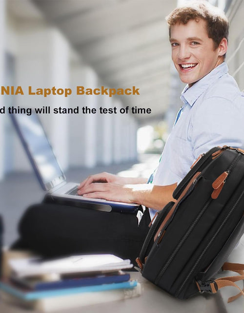 Load image into Gallery viewer, 3 in 1 Laptop Bag for Men, 17.3 Inch Work Bags for Men, Laptop Backpack, Briefcases, Messenger Bag, Computer Bags for Laptops for Men Women, Black
