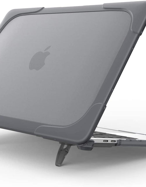 Load image into Gallery viewer, Macbook Air 13 Inch Case 2020 2019 2018 Release A2337 M1 A2179 A1932, Heavy Duty Slim Hard Shell Protective Cover with Fold Kickstand for Macbook Air 13 Retina with Touch ID -Grey
