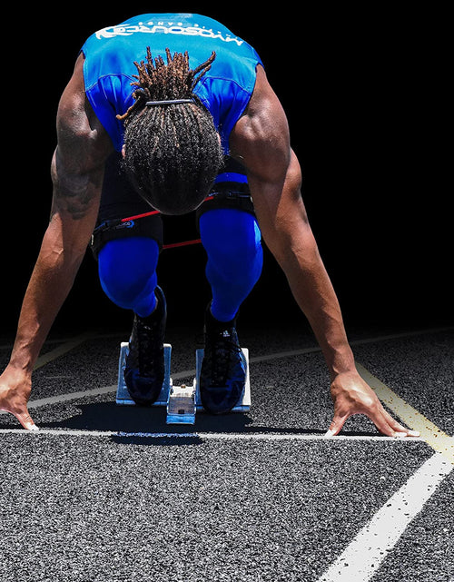 Load image into Gallery viewer, - Speed Agility Exercise Fitness Strength Leg Resistance Bands - Includes Stretching Strap and Digital Training Series – 3 Kit Levels – Youth, Intermediate, and Advanced Athletes
