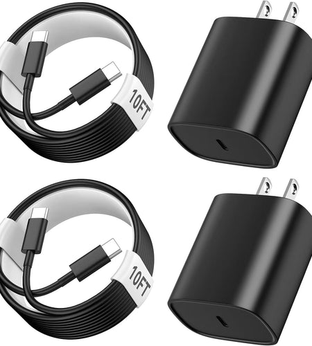 Phone 17 16 15 Charger Fast Charging, 10 FT Long USB C Charger Cord with 20W Type C Fast Phone Charging Block Forphone 17/17 Pro/17 Pro Max/Air/Phone 16 15 Pro Max Plus, Ipad, Android,Black