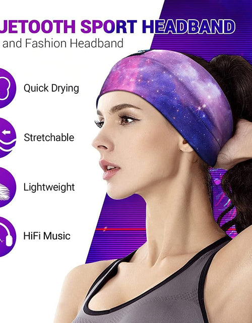 Load image into Gallery viewer, Bluetooth Headband Headphones, Starry Sleep Mask with Bluetooth Headphones Sleeping Headband Sleep Headphone Bluetooth Headband with Thin Speaker Microphone Handsfree Long Play Time

