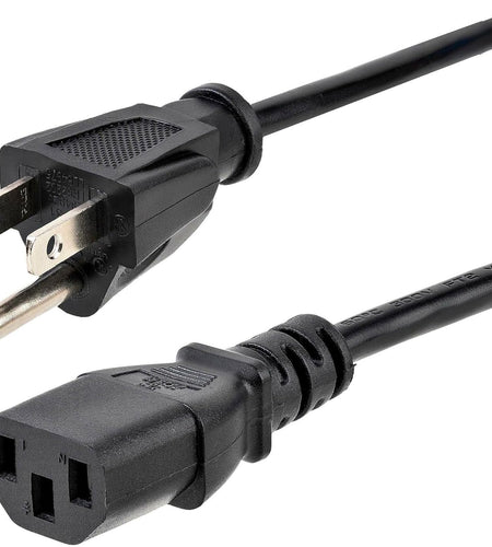 12Ft (3.6M) Computer Power Cord, NEMA 5-15P to C13, 10A 125V, 18AWG, Black Replacement AC Power Cord, Printer Power Cord, PC Power Supply Cable, Monitor Power Cable - UL Listed (PXT10112)
