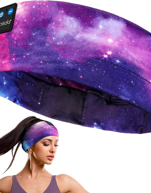 Load image into Gallery viewer, Bluetooth Headband Headphones, Starry Sleep Mask with Bluetooth Headphones Sleeping Headband Sleep Headphone Bluetooth Headband with Thin Speaker Microphone Handsfree Long Play Time
