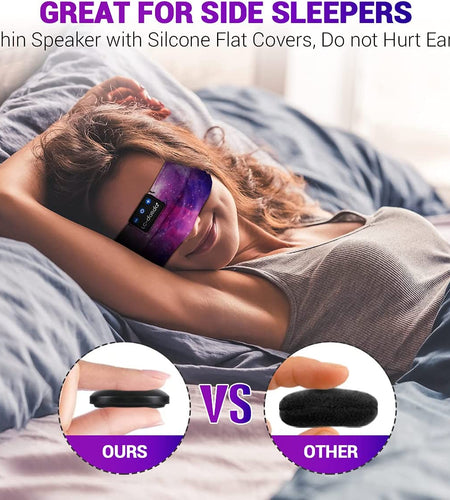 Bluetooth Headband Headphones, Starry Sleep Mask with Bluetooth Headphones Sleeping Headband Sleep Headphone Bluetooth Headband with Thin Speaker Microphone Handsfree Long Play Time