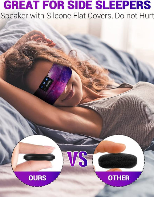 Load image into Gallery viewer, Bluetooth Headband Headphones, Starry Sleep Mask with Bluetooth Headphones Sleeping Headband Sleep Headphone Bluetooth Headband with Thin Speaker Microphone Handsfree Long Play Time
