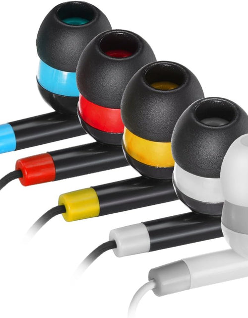 Load image into Gallery viewer, Bulk Earbuds Headphones Wholesale Earphones KWA-19B Wired 100 Pack Disposable Ear Buds Bulk Multi Colored Headphones for School Classroom Students
