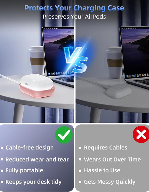 Load image into Gallery viewer, Qi Charger for Airpods 3, Wireless Charger for Apple Airpod 3/Airpods 2/Airpods, Wireless Charging Station for Airpods 3/Airpods Pro Wireless Charging, Wireless Charging Pad for Airpods Pro-Pink

