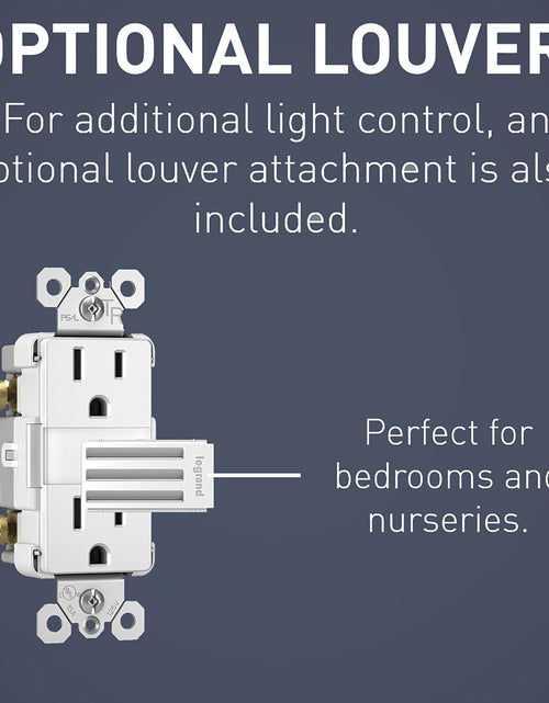 Load image into Gallery viewer, Legrand Radiant Adjustable LED Night Light Outlet, Nightlight Electrical Outlets, Tamper Resistant, Safe for Kids, White, NTL885TRWCC6
