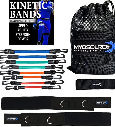 - Speed Agility Exercise Fitness Strength Leg Resistance Bands - Includes Stretching Strap and Digital Training Series – 3 Kit Levels – Youth, Intermediate, and Advanced Athletes