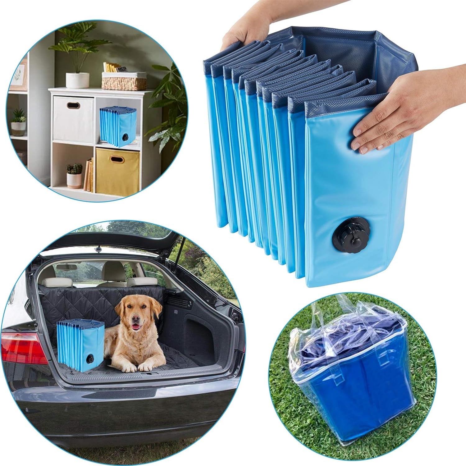 Dog Pool Foldable Pet Outdoor Swimming Pool Collapsible Anti-Slip Hard PVC Pet Paddling Bathtub for Large and Xtra Large Dogs, Kids, Pets