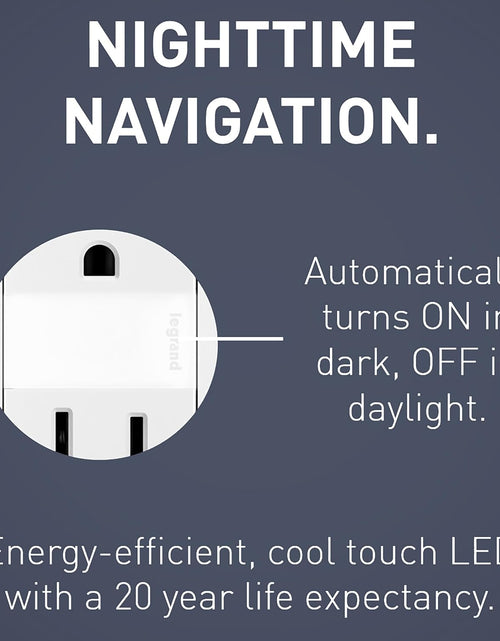 Load image into Gallery viewer, Legrand Radiant Adjustable LED Night Light Outlet, Nightlight Electrical Outlets, Tamper Resistant, Safe for Kids, White, NTL885TRWCC6
