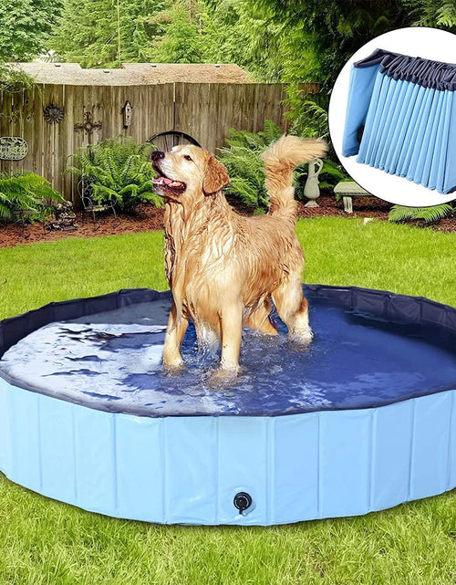 Load image into Gallery viewer, Dog Pool Foldable Pet Outdoor Swimming Pool Collapsible Anti-Slip Hard PVC Pet Paddling Bathtub for Large and Xtra Large Dogs, Kids, Pets

