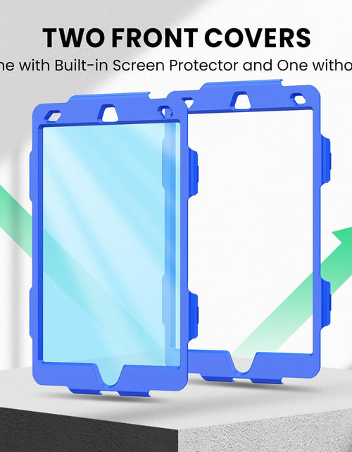Load image into Gallery viewer, Case Ipad 9Th Generation Kids Ipad 10.2 Case 2021, Full-Body Shock Protective Ipad 7/8/9 Case with Screen Protector Rotating Hand Strap Stand for Ipad 10.2-Inch 9Th/8Th/7Th Gen, Black/Blue
