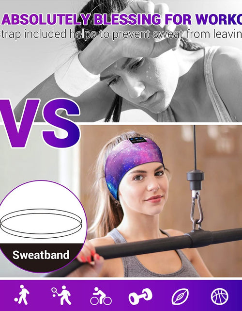 Load image into Gallery viewer, Bluetooth Headband Headphones, Starry Sleep Mask with Bluetooth Headphones Sleeping Headband Sleep Headphone Bluetooth Headband with Thin Speaker Microphone Handsfree Long Play Time
