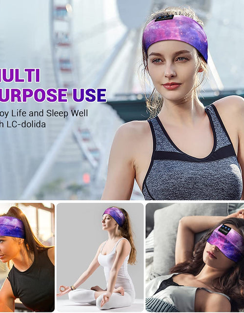 Load image into Gallery viewer, Bluetooth Headband Headphones, Starry Sleep Mask with Bluetooth Headphones Sleeping Headband Sleep Headphone Bluetooth Headband with Thin Speaker Microphone Handsfree Long Play Time
