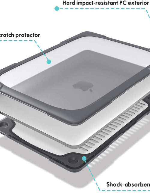 Load image into Gallery viewer, Macbook Air 13 Inch Case 2020 2019 2018 Release A2337 M1 A2179 A1932, Heavy Duty Slim Hard Shell Protective Cover with Fold Kickstand for Macbook Air 13 Retina with Touch ID -Grey
