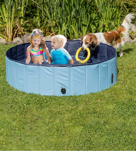 Dog Pool Foldable Pet Outdoor Swimming Pool Collapsible Anti-Slip Hard PVC Pet Paddling Bathtub for Large and Xtra Large Dogs, Kids, Pets